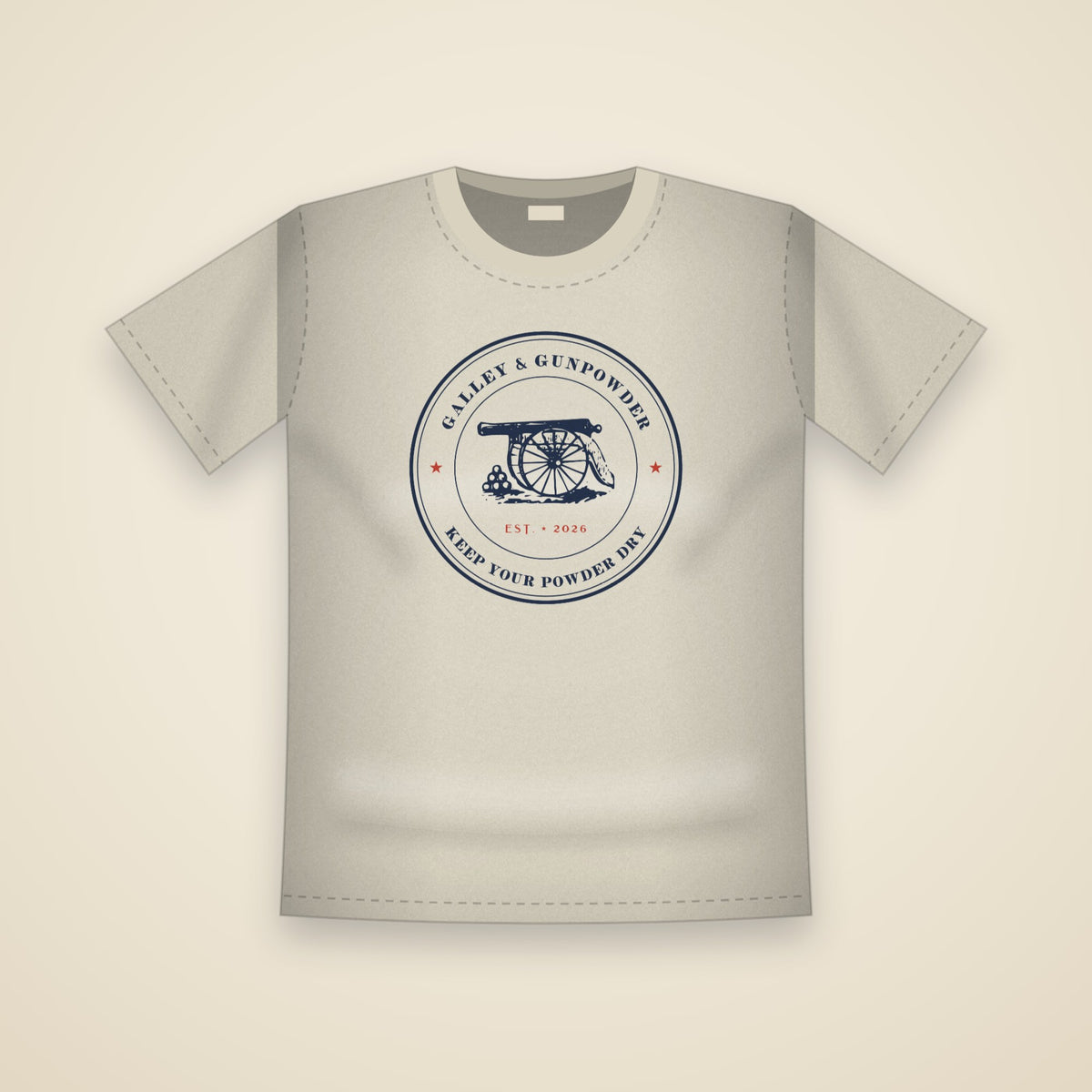 Galley & Gunpowder Seal T-Shirt in Ivory