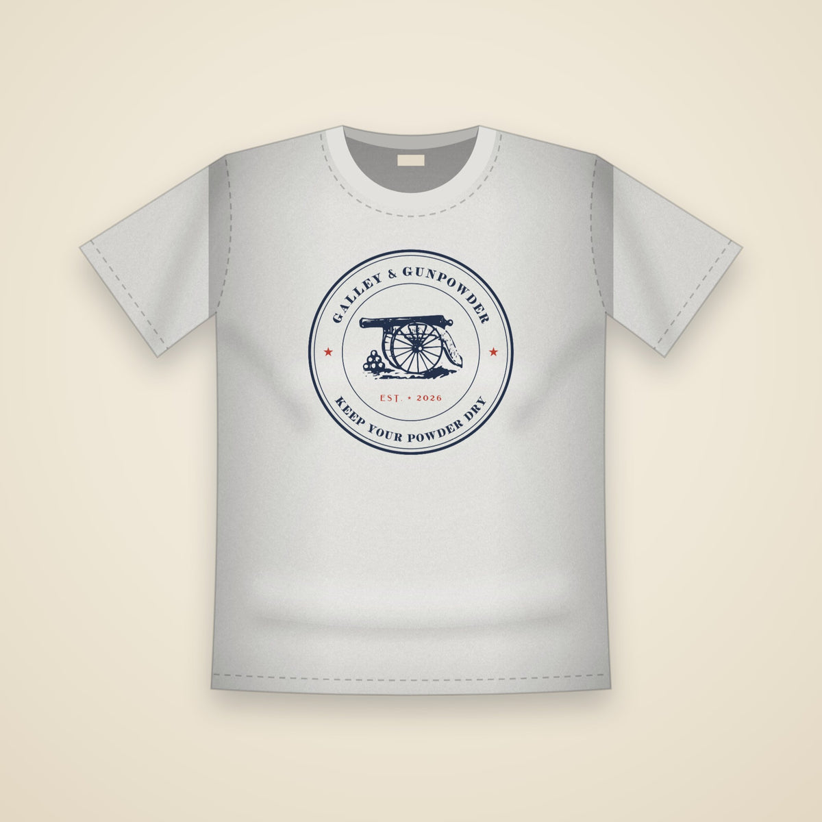 Galley & Gunpowder Seal T-Shirt in White