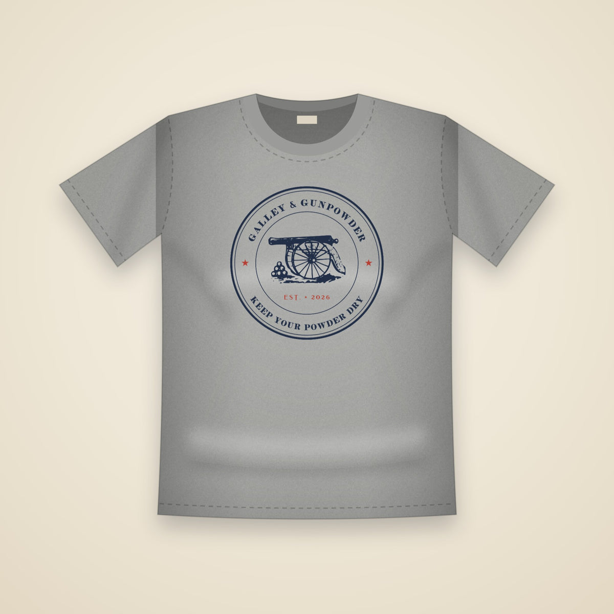 Galley & Gunpowder Seal T-Shirt in Grey
