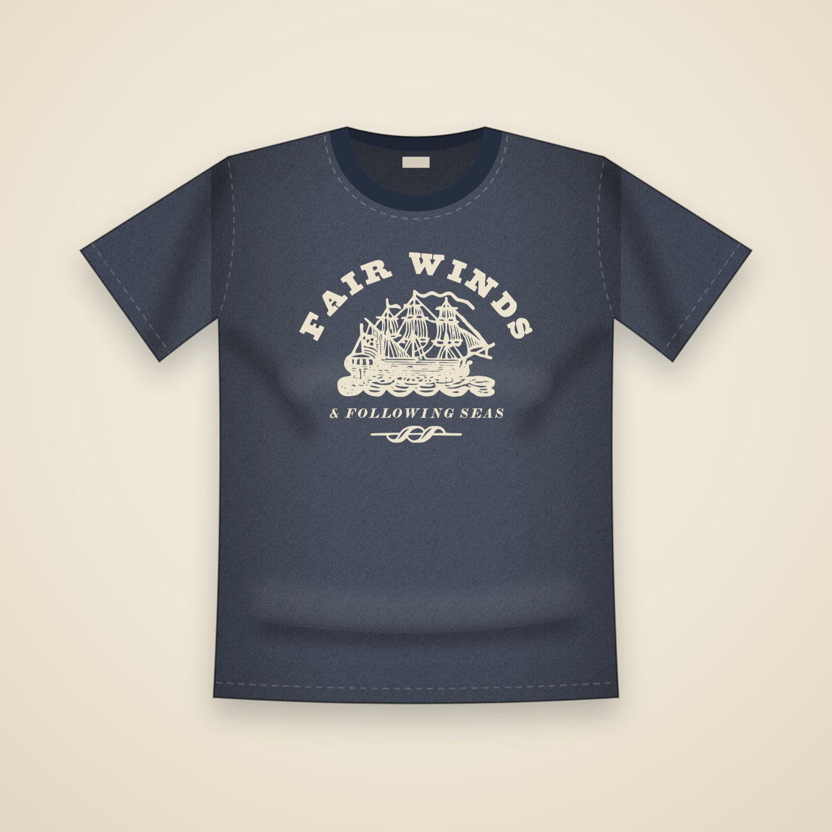 Fair Winds T-Shirt in True Navy