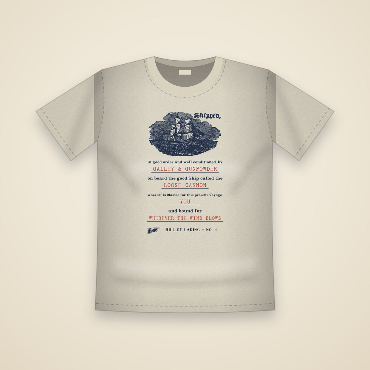 Bill of Lading T-Shirt in Ivory
