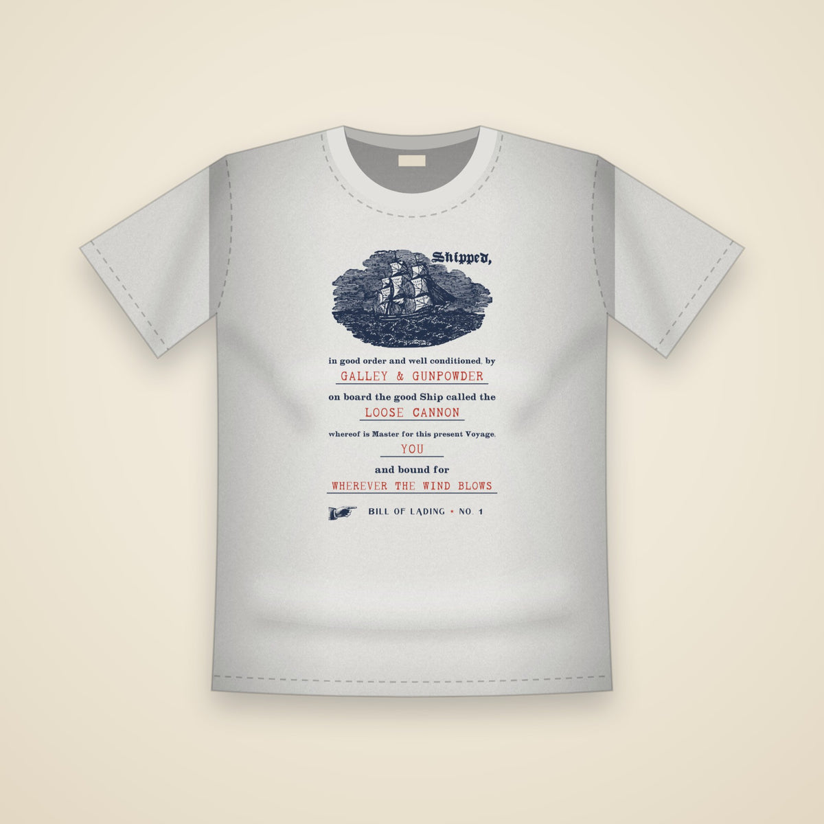Bill of Lading T-Shirt in White