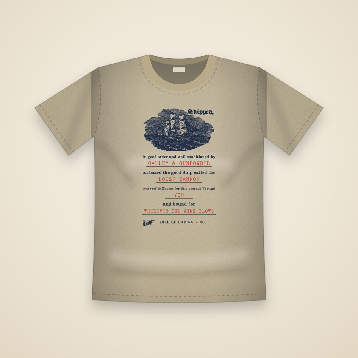 Bill of Lading T-Shirt in Khaki
