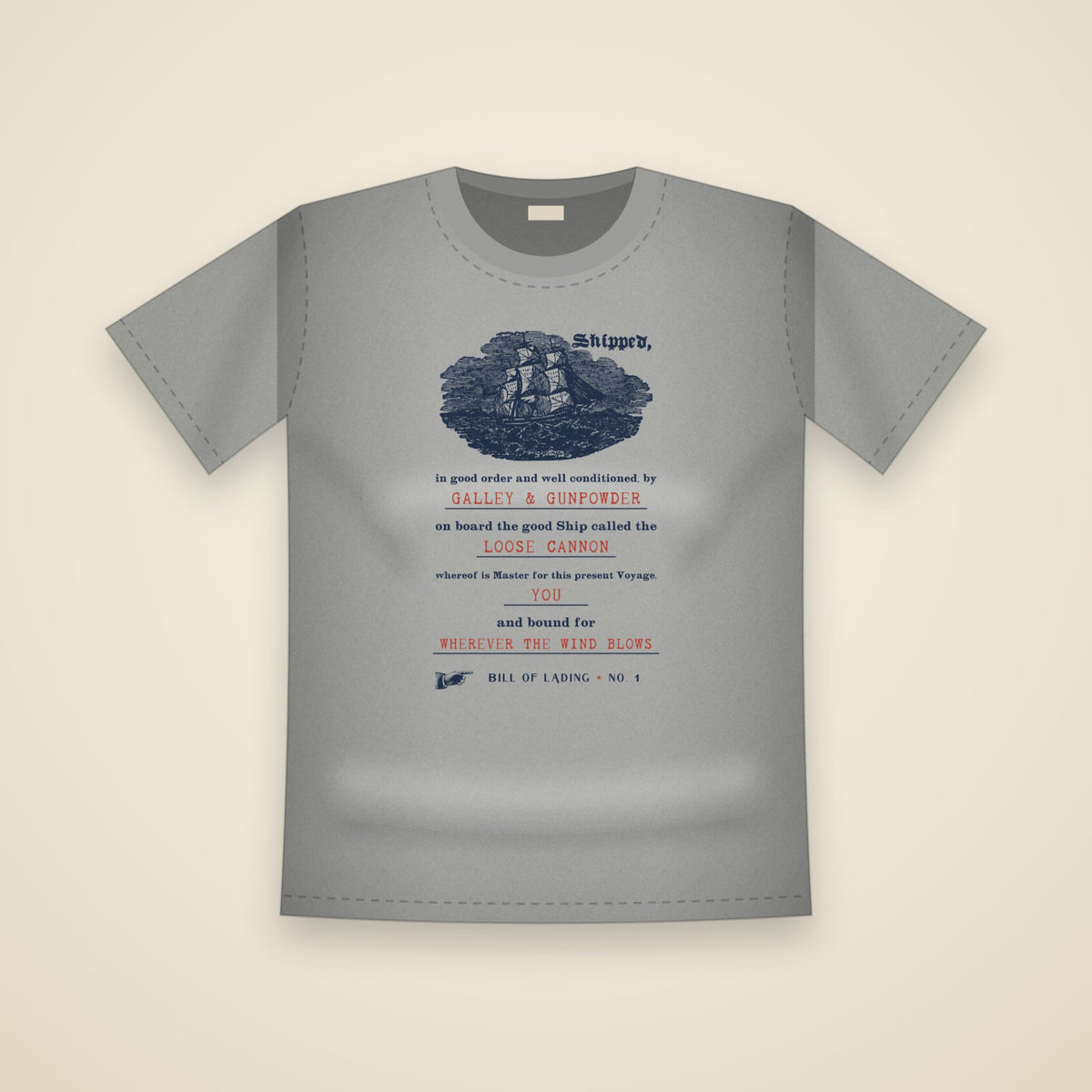 Bill of Lading T-Shirt in Grey