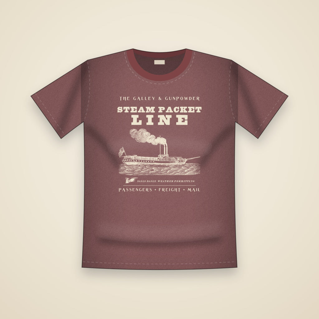 Steam Packet Line T-Shirt in Brick