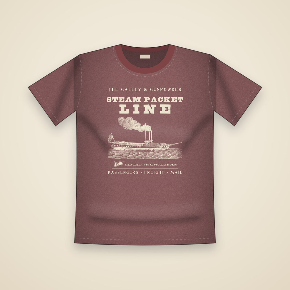 Steam Packet Line T-Shirt in Brick