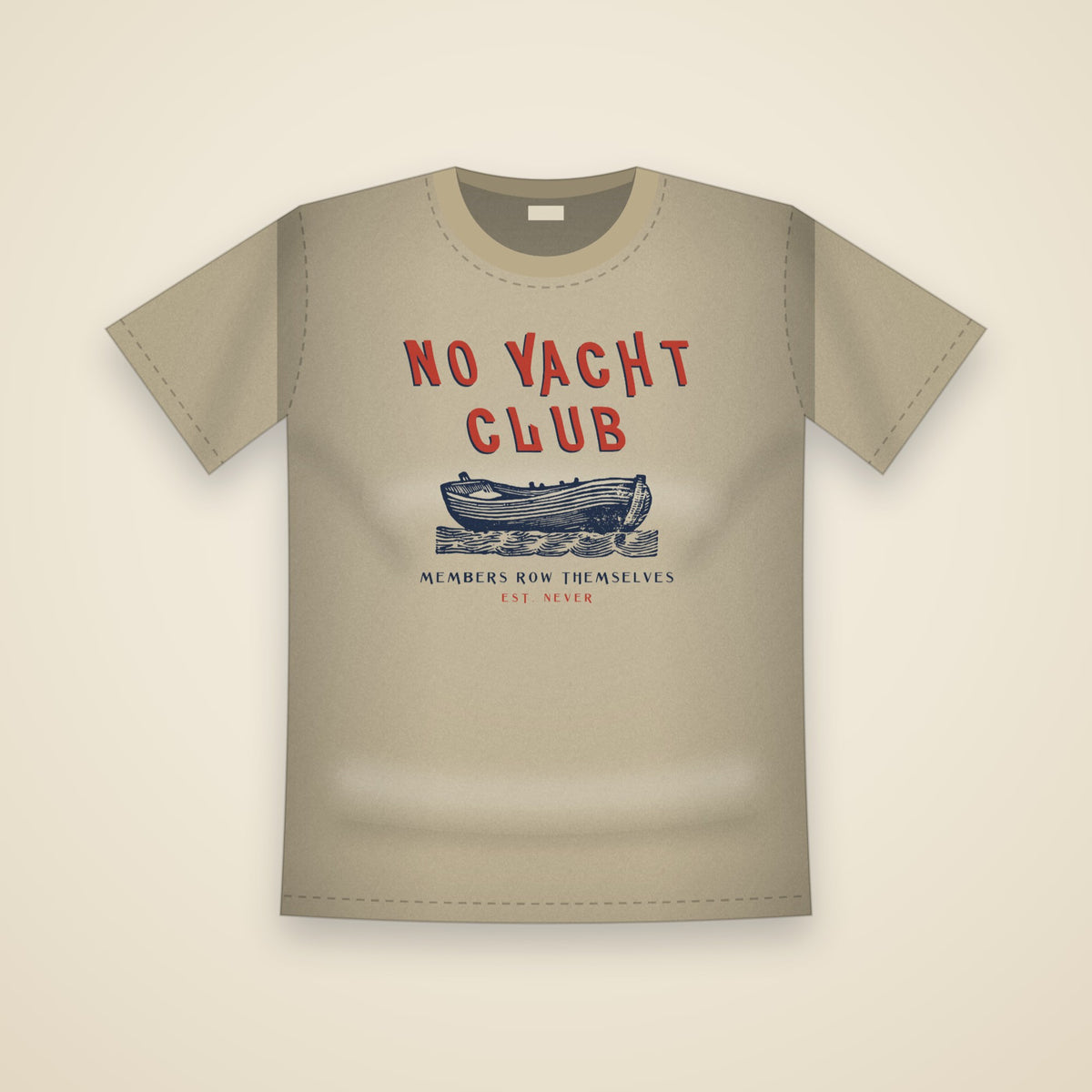 No Yacht Club T-Shirt in Khaki