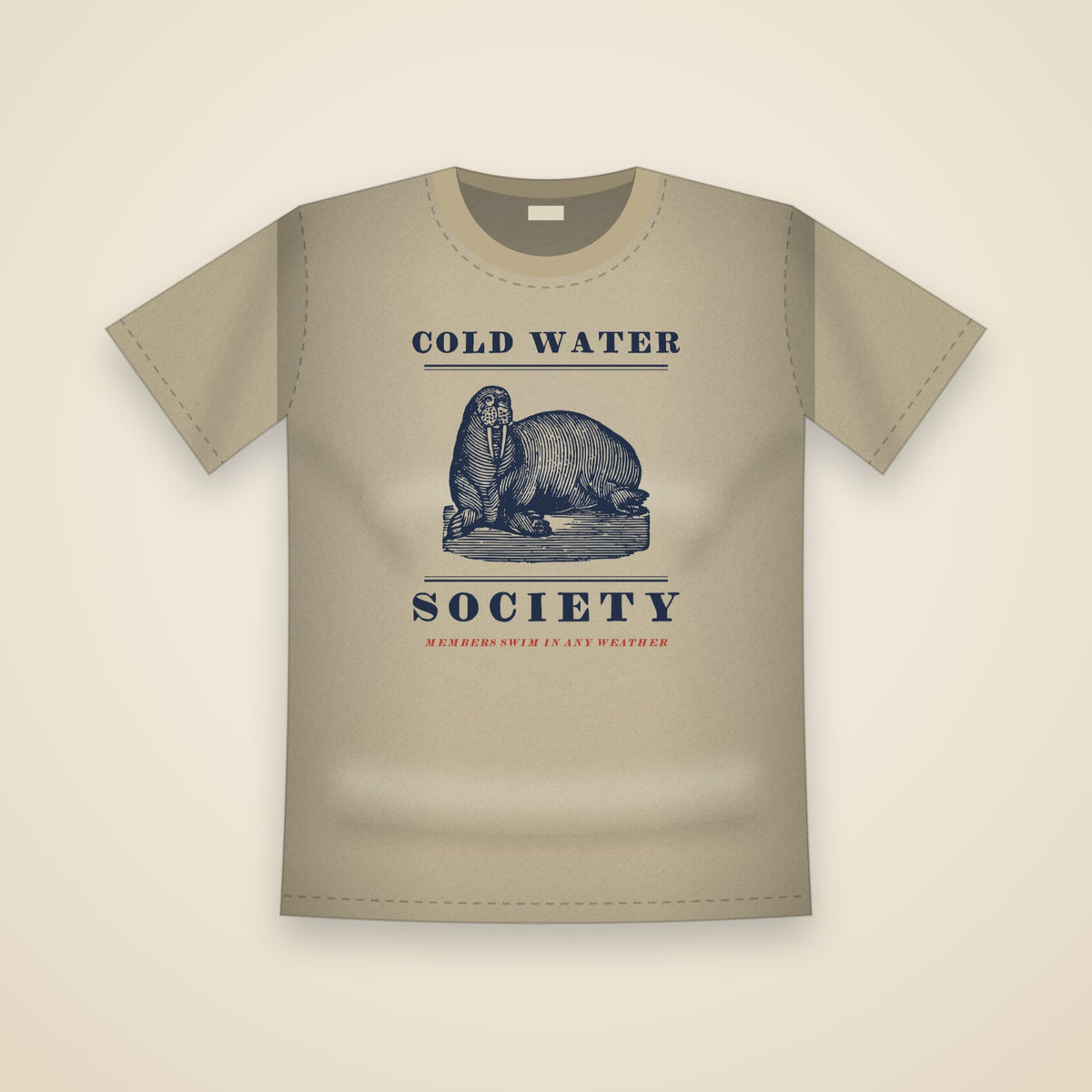 Cold Water Society T-Shirt in Khaki