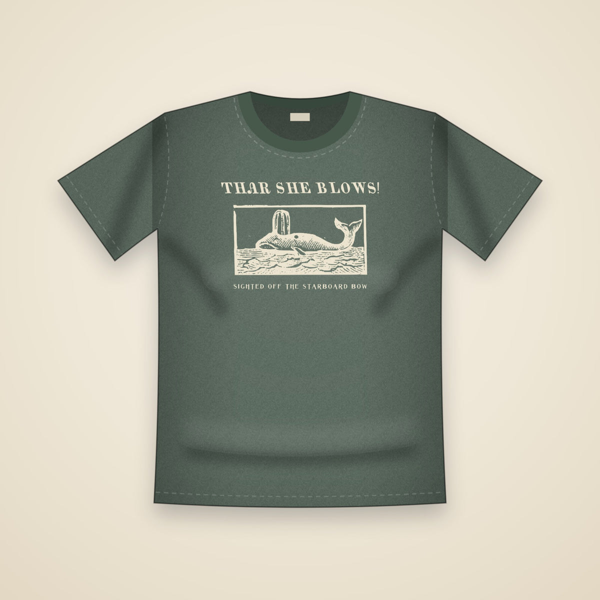 Thar She Blows T-Shirt in Blue Spruce