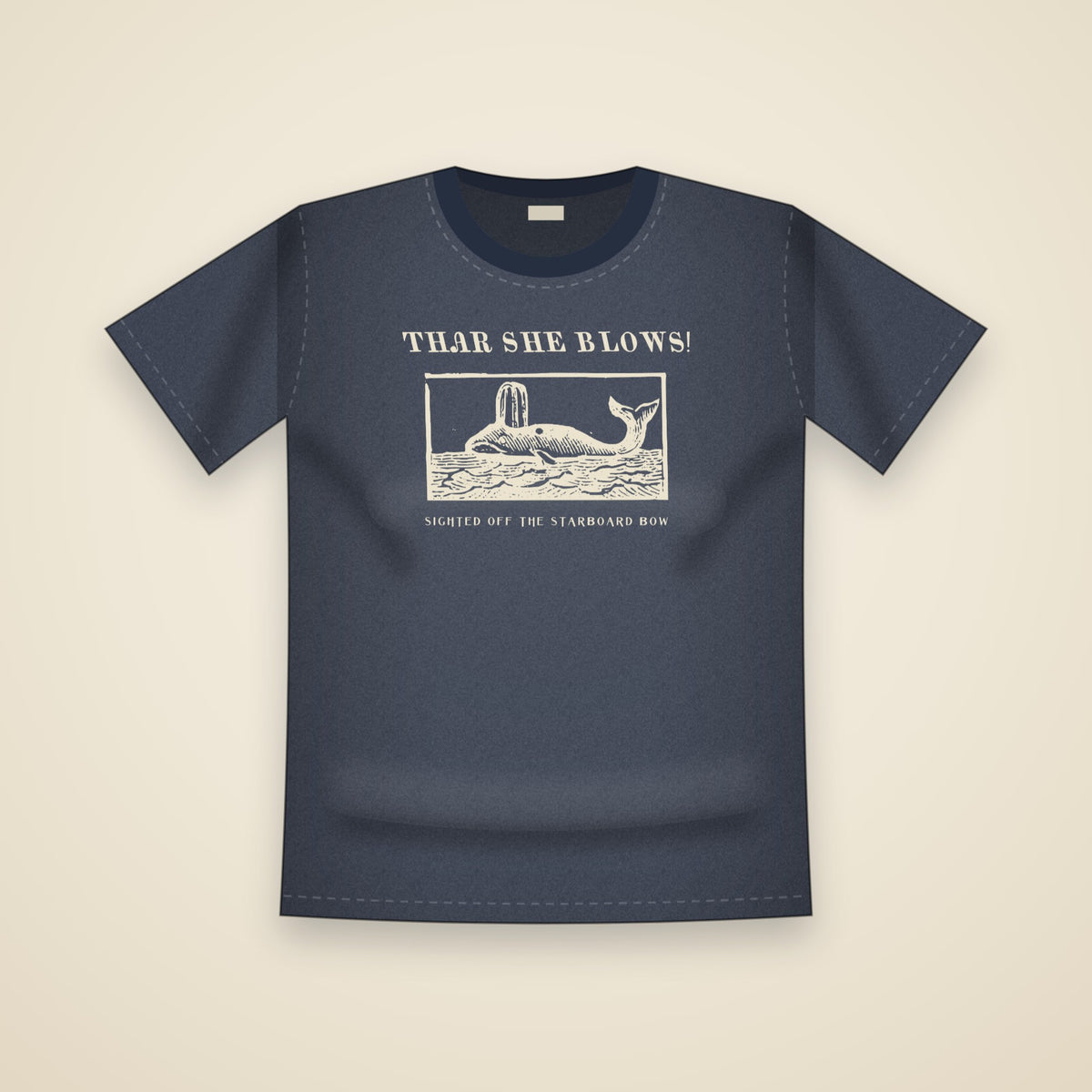 Thar She Blows T-Shirt in True Navy