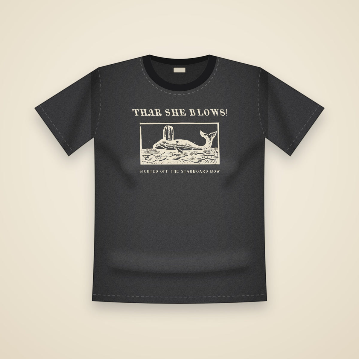 Thar She Blows T-Shirt in Black