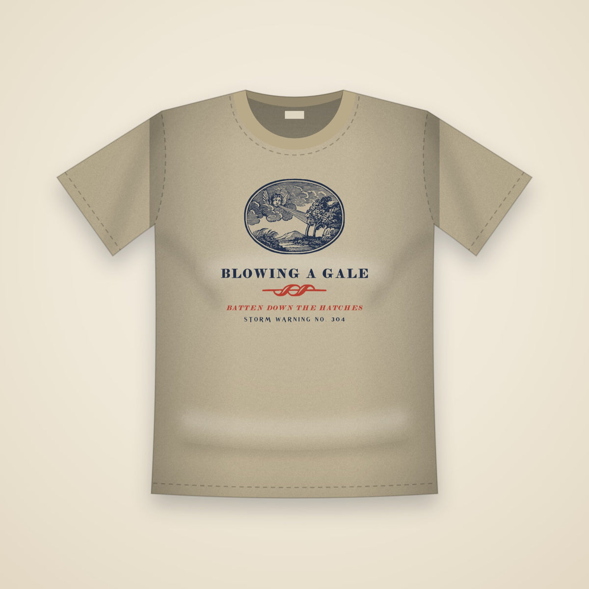 Blowing a Gale T-Shirt in Khaki