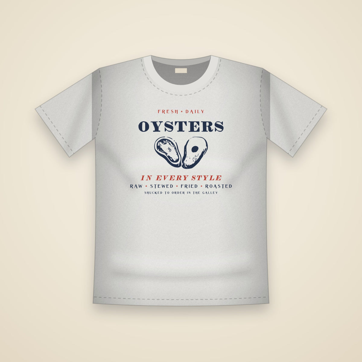 Oysters in Every Style T-Shirt in White