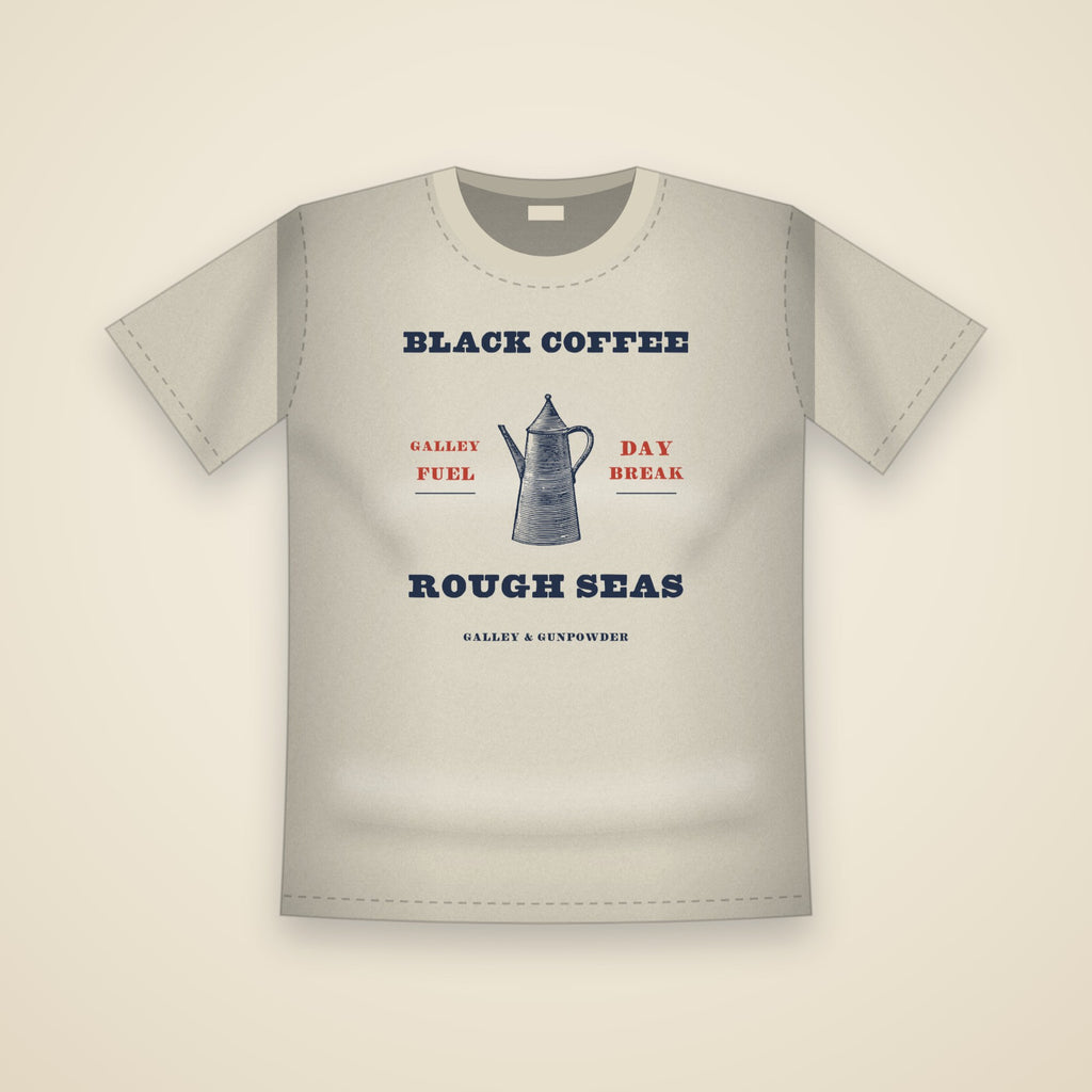 Black Coffee, Rough Seas T-Shirt in Ivory