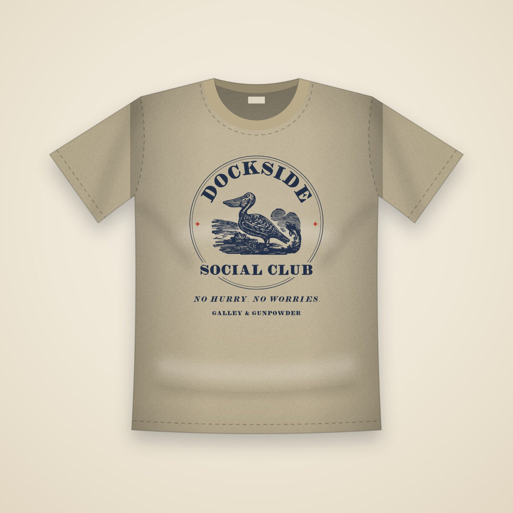 Dockside Social Club T-Shirt in Khaki