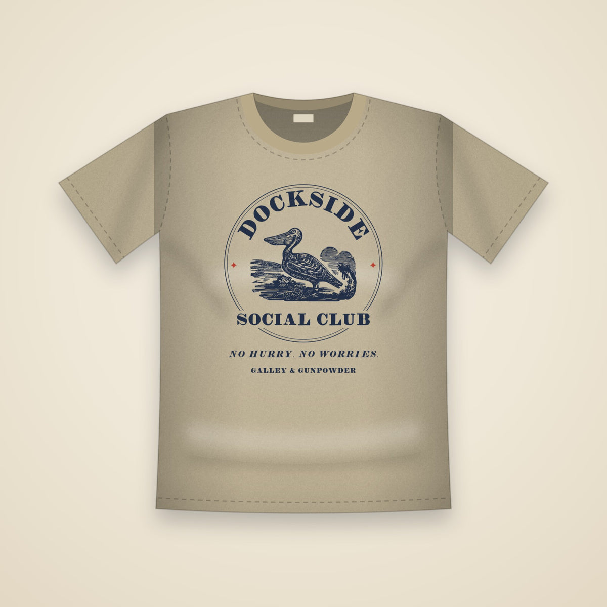 Dockside Social Club T-Shirt in Khaki