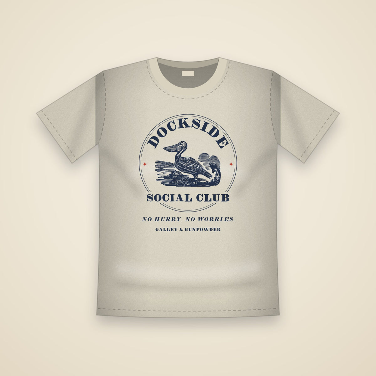 Dockside Social Club T-Shirt in Ivory