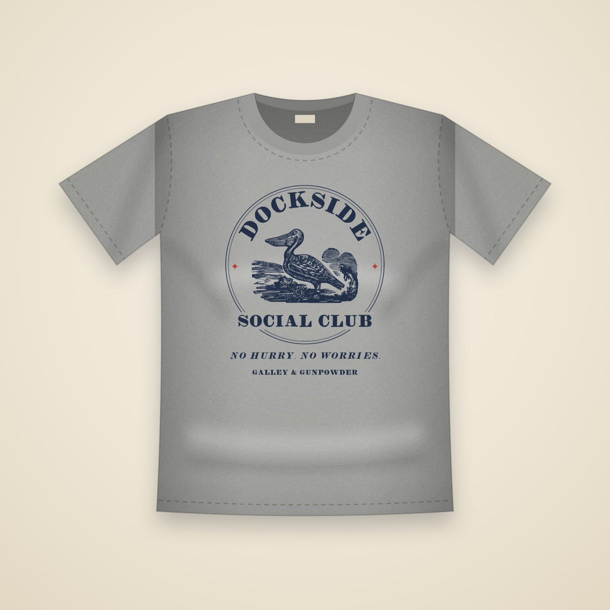 Dockside Social Club T-Shirt in Grey