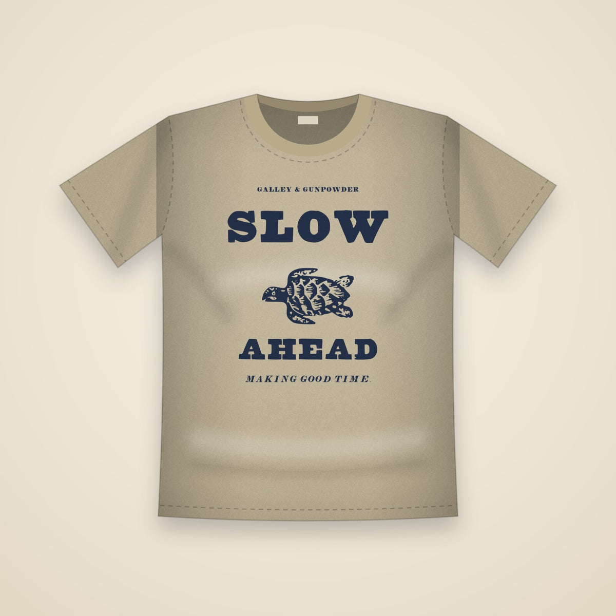 Slow Ahead T-Shirt in Khaki