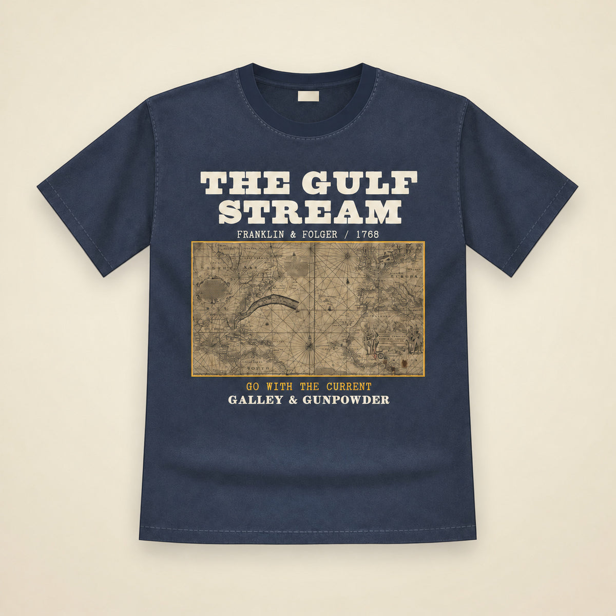 The Gulf Stream Map T-Shirt in True Navy
