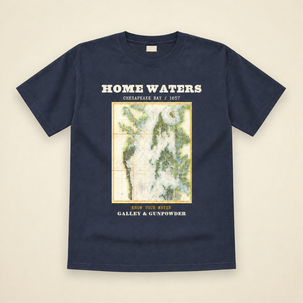 Chesapeake Home Waters Map T-Shirt in True Navy