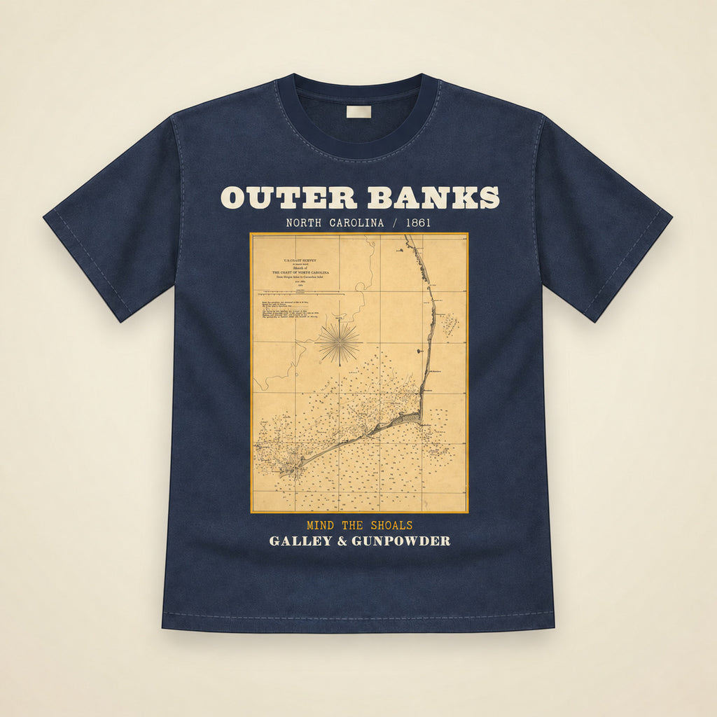 Outer Banks Map T-Shirt in True Navy