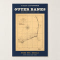 Outer Banks Map Poster on a wall