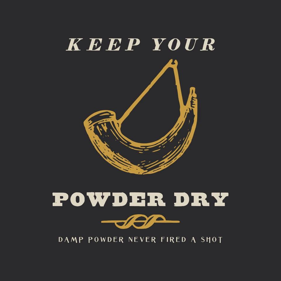 The Keep Your Powder Dry engraving, animated